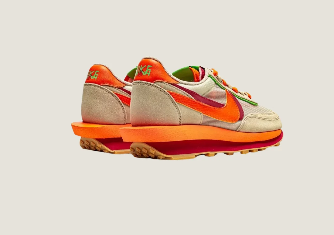 Nike LDWaffle x CLOT x Sacai - Orange - Image 3