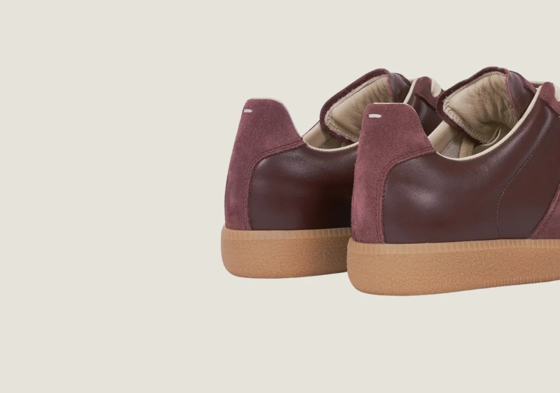 Maison Margiela Replica - Nappa Leather & Suede / Burgundy / Honey Sole - Image 6