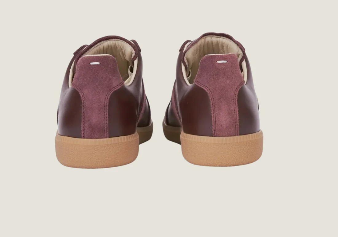 Maison Margiela Replica - Nappa Leather & Suede / Burgundy / Honey Sole - Image 3
