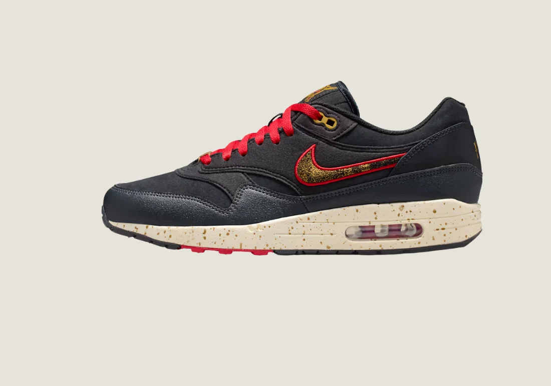 Nike Air Max 1 - "Pirates" Black / Coconut Milk / Gym Red - Image 4