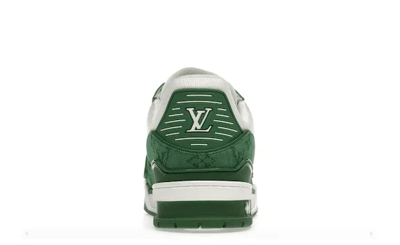 LV – TRAINER GREEN MONOGRAM DENIM WHITE - Image 4