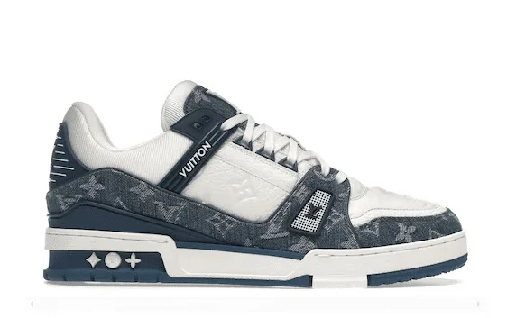 LV – TRAINER MONOGRAM DENIM WHITE BLUE - Image 3