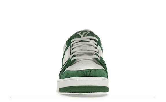 LV – TRAINER GREEN MONOGRAM DENIM WHITE - Image 2