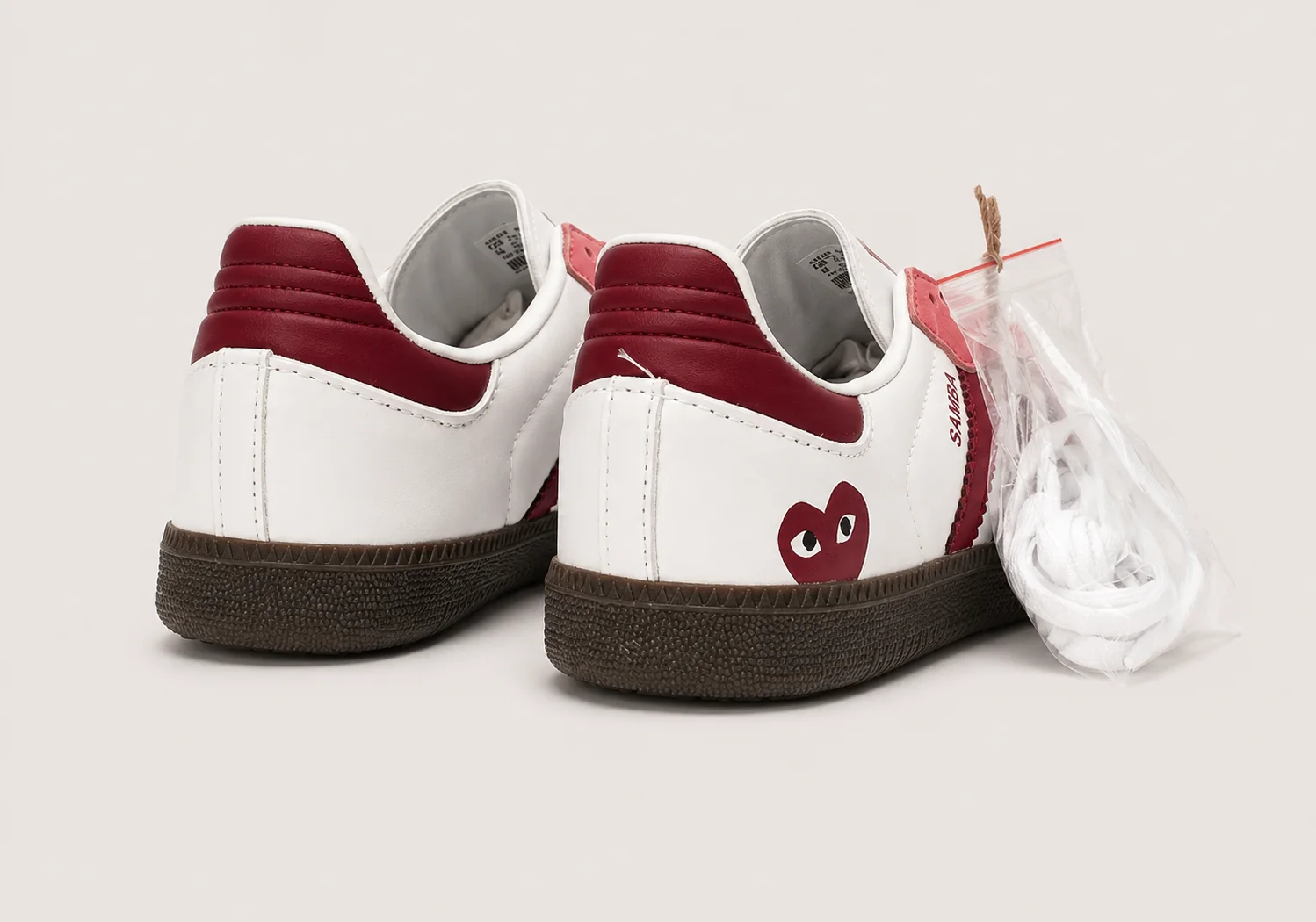Adidas Samba x CDG - Red / White - Image 2