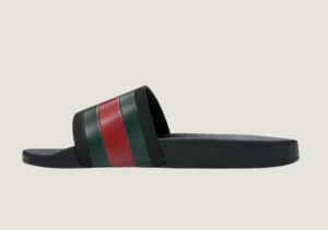 Alternative view of Gucci Rubber Slides - Red / Green