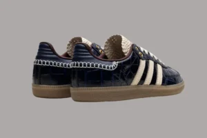 Alternative view of Adidas Samba x Wales Bonner - Navy Croc-Embossed / Gum Sole