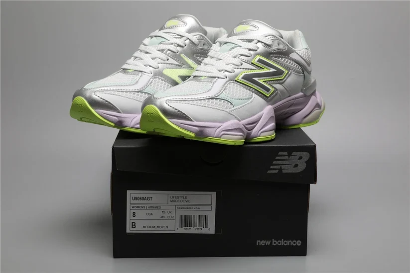 New Balance 9060 - White / Green AGT - Image 4