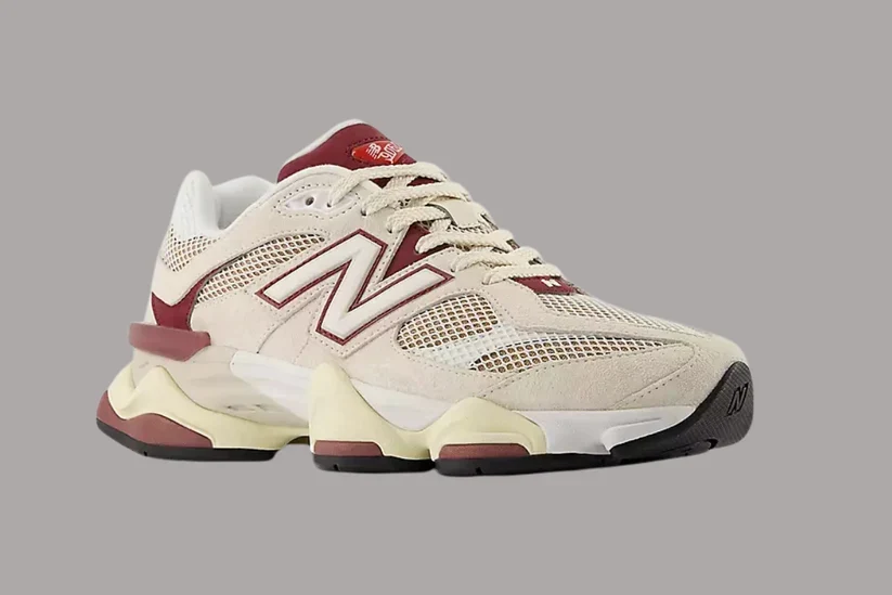 New Balance 9060 - Linen With Monarch Burgundy - Image 2