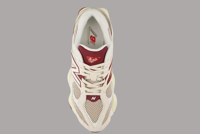New Balance 9060 - Linen With Monarch Burgundy - Image 4